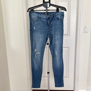 Hollister Blue Distressed Skinny Jeans